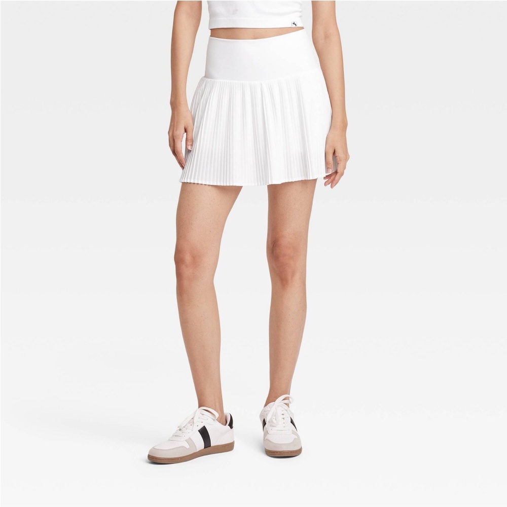 JoyLab women’s mini pleated high rise skort; built in skort; hidden pockets; xl
